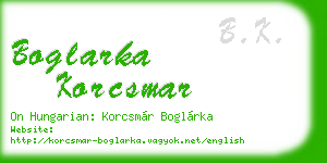 boglarka korcsmar business card